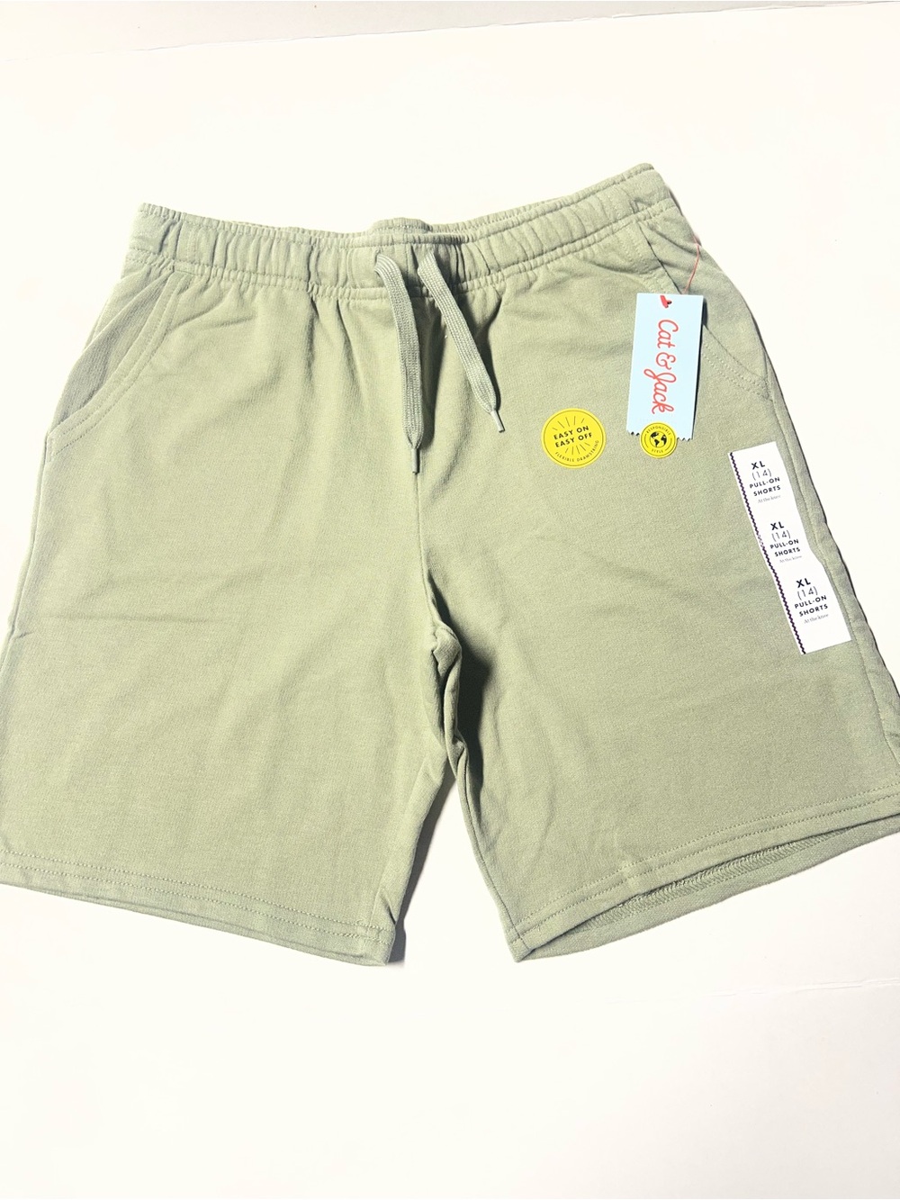 Cat & Jack Kid’s Green Drawstring Athletic Shorts with Pockets Size XL(14)